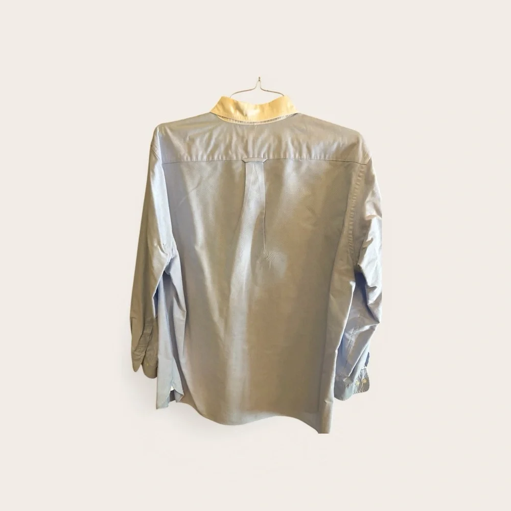 Lands' End Two-Tone Collar Button Shirt in Gray and Cream - Picture 2 of 3